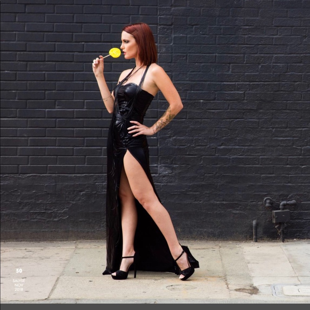 Black top and skirt